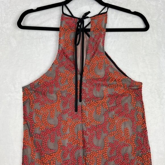 Aritzia 1-01 Babaton Modern Halter Embroidered Mesh Netted Dress - Picture 9 of 12